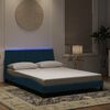 vidaXL Bettgestell mit LED ohne Matratze "Hanko" Blau 120x200 cm Samt