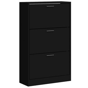 vidaXL Schuhschrank Schwarz 63x24x103 cm Holzwerkstoff