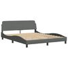 vidaXL Bett mit Matratze "Hvar" Dunkelgrau 160x200 cm Stoff