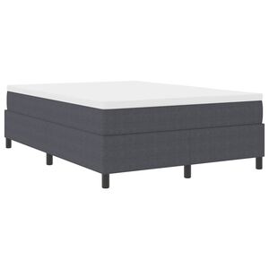 vidaXL Boxspringbett Dunkelgrau und Wei&szlig; 160 x 200 cm Cordstoff