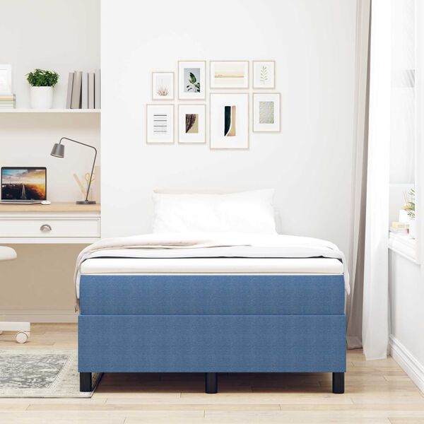 vidaXL Plattformbettgestell Blau 120 x 200 cm Stoff