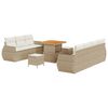 vidaXL Gartensofa-set mit Kissen mit Speicher 10 pcs Beige Poly-Rattan