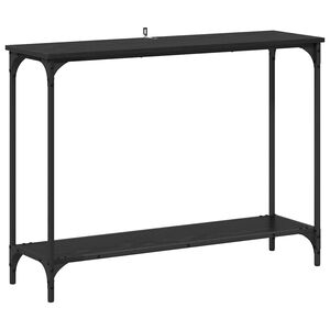 vidaXL Konsolentisch mit Regal Schwarz Eichen-Optik 101 x 30.5 x 75 cm