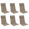 vidaXL Hochlehner-Auflagen 6 Stk. Taupe Oxford-Gewebe