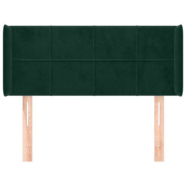 vidaXL Kopfteil mit Ohren Dunkelgr&uuml;n 93x16x78/88 cm Samt