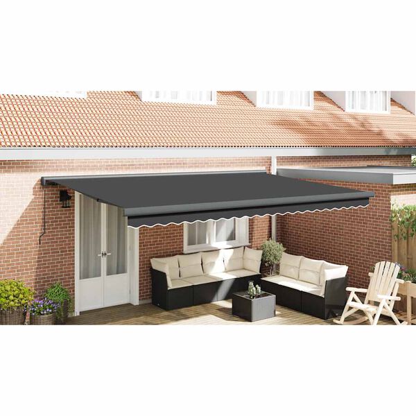 vidaXL Markise Einziehbar Anthrazit 5x3 m Stoff und Aluminium