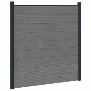 vidaXL zaunset 180 x 186 cm WPC und Aluminium Grau
