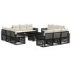 vidaXL Gartensofa-set 13 stk. Schwarz und Cremewei&szlig; Poly-Rattan