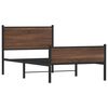 vidaXL Metallbett ohne Matratze Eichen-Optik 107x203 cm
