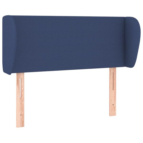 vidaXL Kopfteil mit Ohren Blau 103x23x78/88 cm Stoff