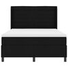 vidaXL LED Boxspringbett mit Matratze Schwarz 160 x 200 cm Stoff