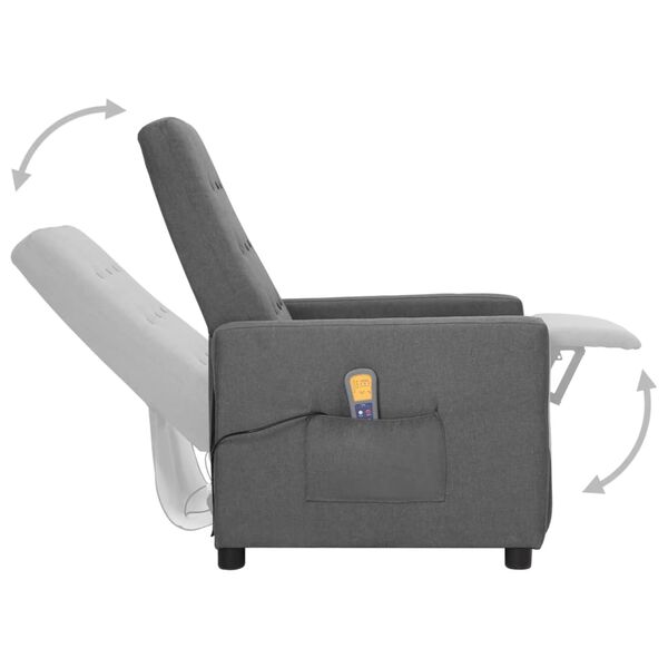vidaXL Massagesessel Hellgrau Stoff