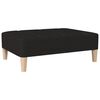 vidaXL Schlafsofa 2-Sitzer mit Hocker & Zwei Kissen Schwarz Stoff