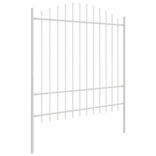 vidaXL Gartenzaun 2 pcs Wei&szlig; 170 x 215 cm Pulverbeschichteter Stahl