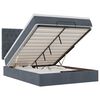 vidaXL Ottoman-Bett mit Matratzen & LEDs Dunkelgrau 140x190 cm Samt