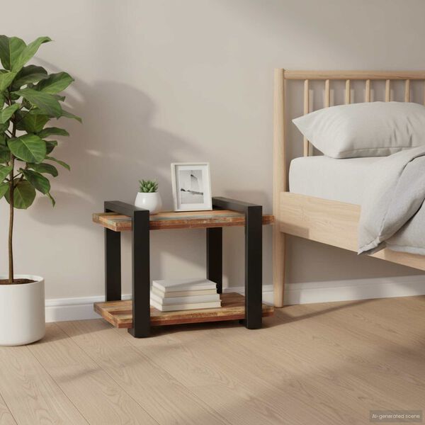 vidaXL Nachttisch 50x40x40 cm Recyceltes Massivholz