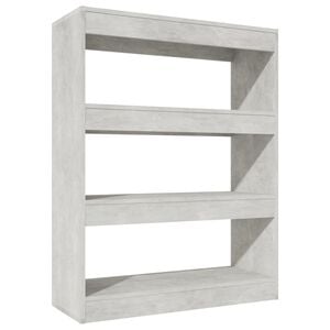 vidaXL B&uuml;cherregal/Raumteiler Betongrau 80x30x103 cm Holzwerkstoff