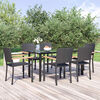 vidaXL 7-tlg. Garten-Essgruppe Schwarz Poly Rattan