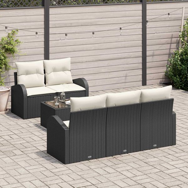 vidaXL Gartensofa-set Schwarz 55 x 55 x 37 cm Poly-Rattan