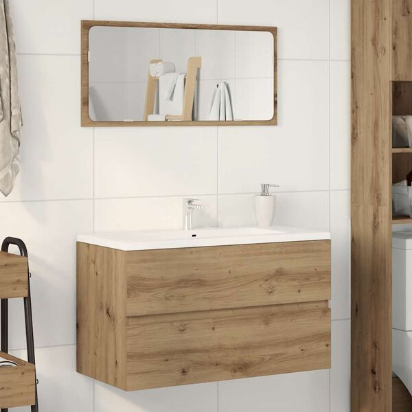 vidaXL Waschbeckenunterschrank Artisan-Eiche 90x38,5x45 Holzwerkstoff