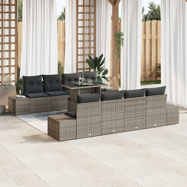 vidaXL Garten-Sofa-Set mit Kissen 7 pcs Grau