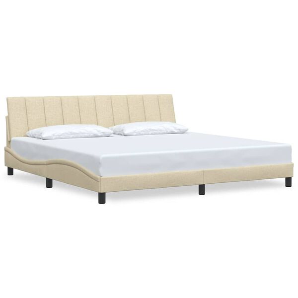 vidaXL Bettgestell ohne Matratze "Hanko" Creme 200x200 cm Stoff