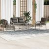 vidaXL 4-tlg. Garten-Sofagarnitur mit Kissen Grau Poly Rattan