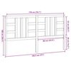 vidaXL Kopfteil Grau 186x4x100 cm Massivholz Kiefer