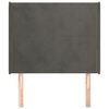 vidaXL Kopfteil mit Ohren Dunkelgrau 83x16x118/128 cm Samt