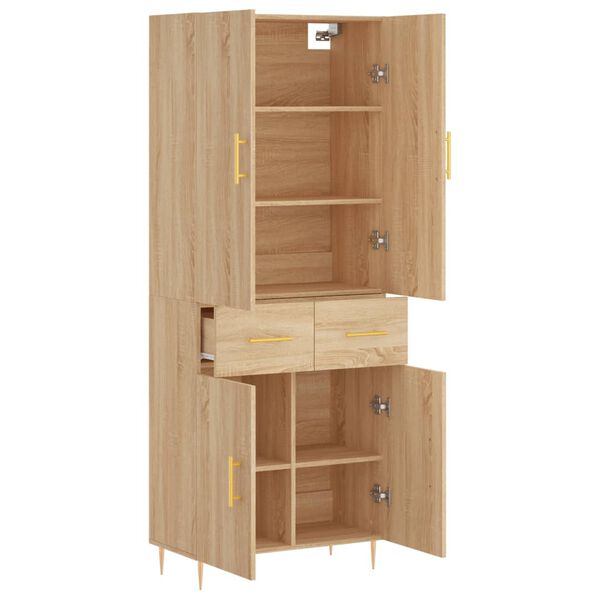 vidaXL Highboard Sonoma-Eiche 69,5x34x180 cm Holzwerkstoff