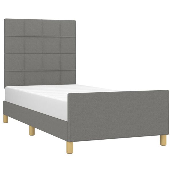 vidaXL Bettgestell ohne Matratze Dunkelgrau 100x200 cm Stoff