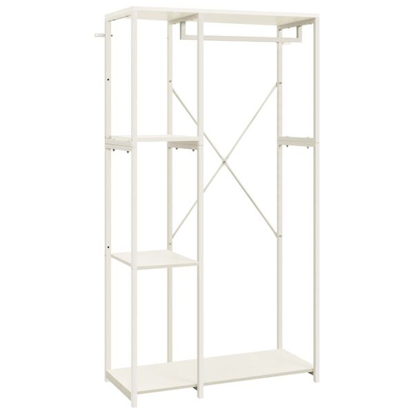 vidaXL Kleiderschrank Wei&szlig; 90x40x167 cm Metall und Spanplatte