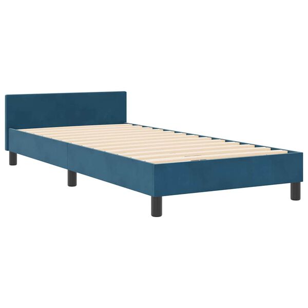 vidaXL Boxspringbett mit Kopfteil Dunkelblau 90 x 200 cm Samt