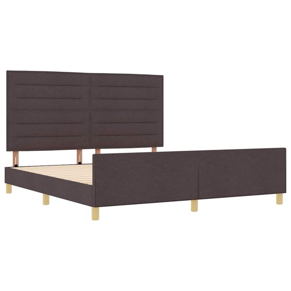 vidaXL Bettgestell mit Kopfteil Dunkelbraun 180 x 200 cm Stoff
