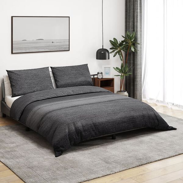 vidaXL Bettw&auml;sche-Set Dunkelgrau 140x200 cm Baumwolle