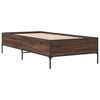 vidaXL Bettgestell Braun Eichen-Optik 90x190 cm Holzwerkstoff Metall