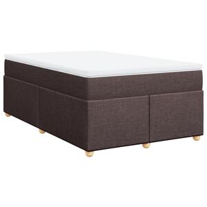 vidaXL Boxspringbett mit Matratze Dunkelbraun 120x200 cm Stoff