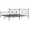 vidaXL Metallbett ohne Matratze mit Fu&szlig;teil Schwarz 180x200 cm