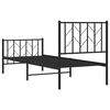 vidaXL Bettgestell mit Kopf- und Fu&szlig;teil Metall Schwarz 75x190 cm