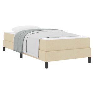vidaXL Boxspringbett mit Matratze Creme 80 x 200 cm Stoff