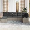 vidaXL Gartensofa-set 7 pcs Hellgrau Poly-Rattan