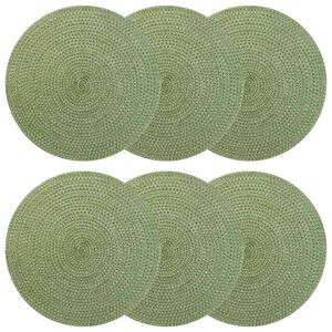 vidaXL Jute-Untersetzer 6 pcs Olivgr&uuml;n &Oslash; 30 cm 100% Tossa-Jute