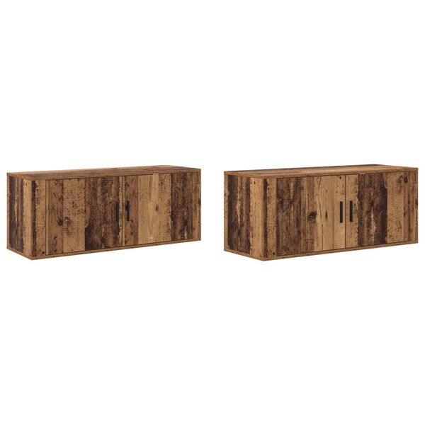 vidaXL Wand-TV-Schrank Set 2 pcs Altholz 100 x 34,5 x 40 cm