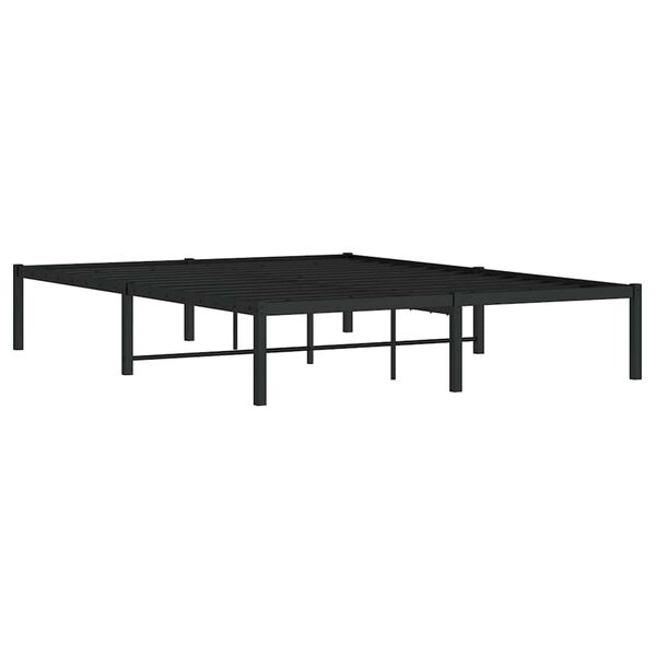vidaXL Bettgestell Metall Schwarz 140x200 cm