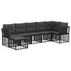 vidaXL Outdoor-Sofagarnitur Schwarz Polyester