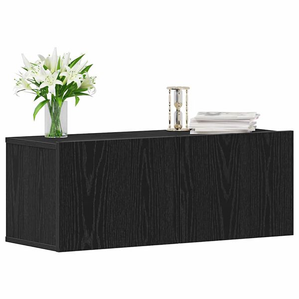 vidaXL TV-Schr&auml;nk 2 pcs Schwarz Eichen-Optik 80 x 30 x 30 cm