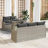 vidaXL Gartensofa-set mit Kissen mit Kissen 6 pcs Hellgrau Poly Rattan