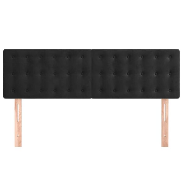vidaXL Kopfteile Schwarz 144x5x78/88 cm Samt