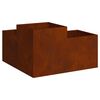 vidaXL Gartenblumentopf Rostig 80 x 80 x 48 cm Wetterfeststahl
