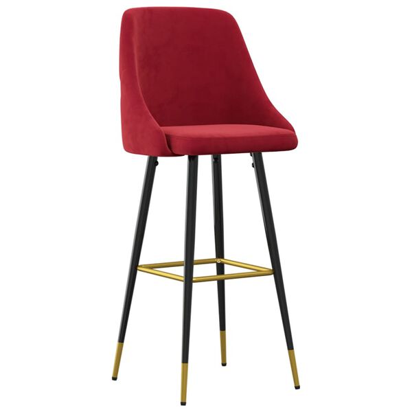vidaXL Barhocker 2 Stk. Weinrot Samt